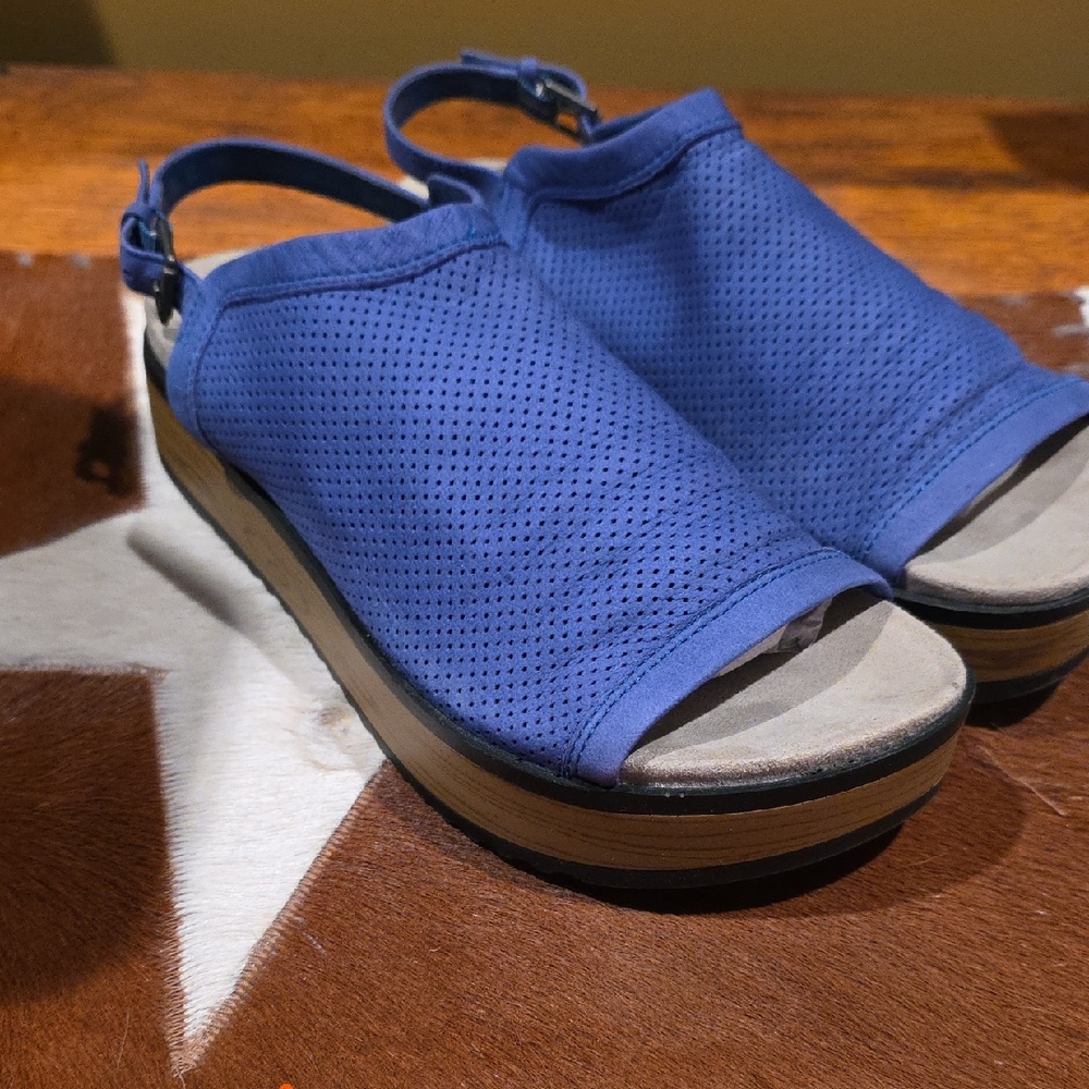 Stylish Blue Wedge Sandals